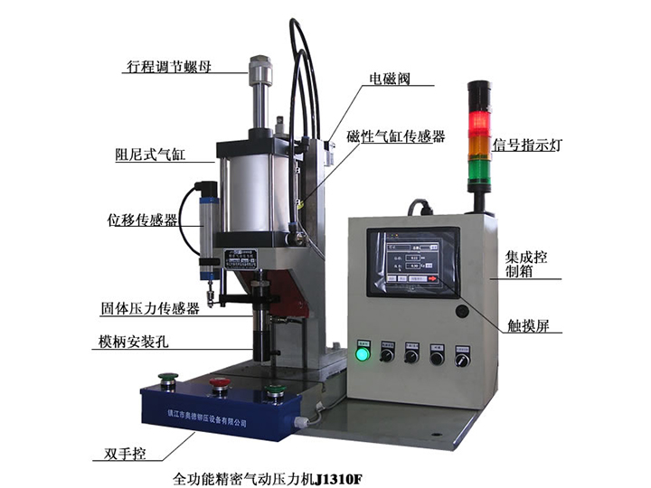 PLC控制壓力、位移監(jiān)控全功能氣動(dòng)壓力機(jī)